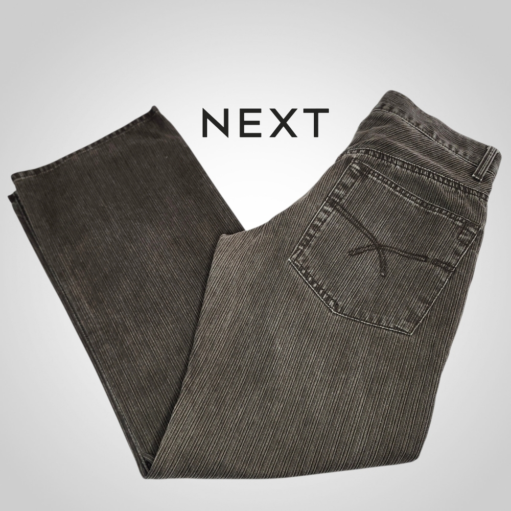 NEXT Brown Wide Leg Textured Jeans - 30
